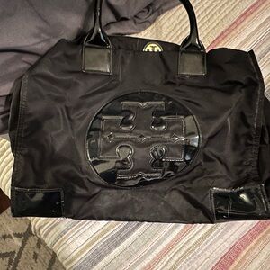 Tory Burch Black and Gold Tote